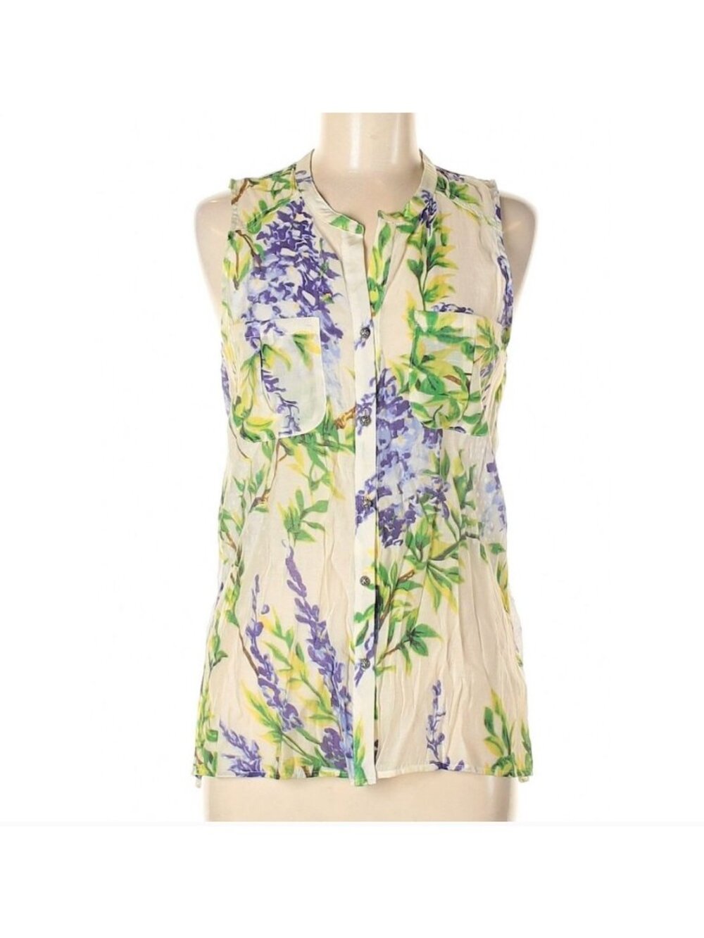 Aratta Stitch Fix Sammaron Floral Cut Out Tank Racerback Sleeveless Top L